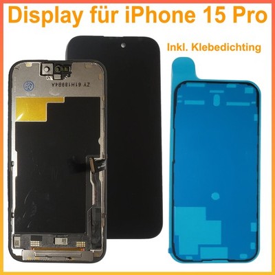 Display für iPhone 15 Pro LCD SCHWARZ Black TFT InCell Bildschirm +Klebepad
