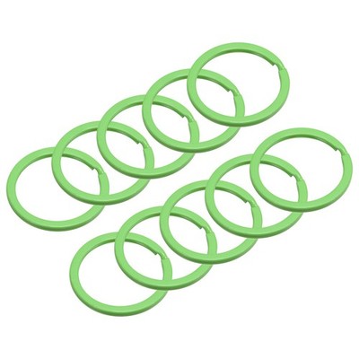 Split Keychain Rings, 30mm/1.2inch Round Flat Key Holder, Green, 24Pcs