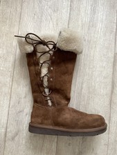 UGG Tall Boots Chestnut Sheepskin UK 5.5 EU 38 Lace Up