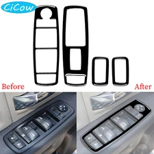 Window Lift Switch Panel Cover For Dodge Ram 1500 2500 3500 13-18 Piano Black