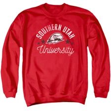 Southern Utah University Adult Crewneck Sweatshirt Thunderbirds, Red, S-3XL