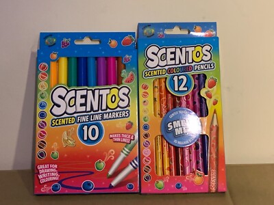 Sento Markers Scentos Scented 10 Fine Line Markers and 12 Scented Pencils! Sensory ...