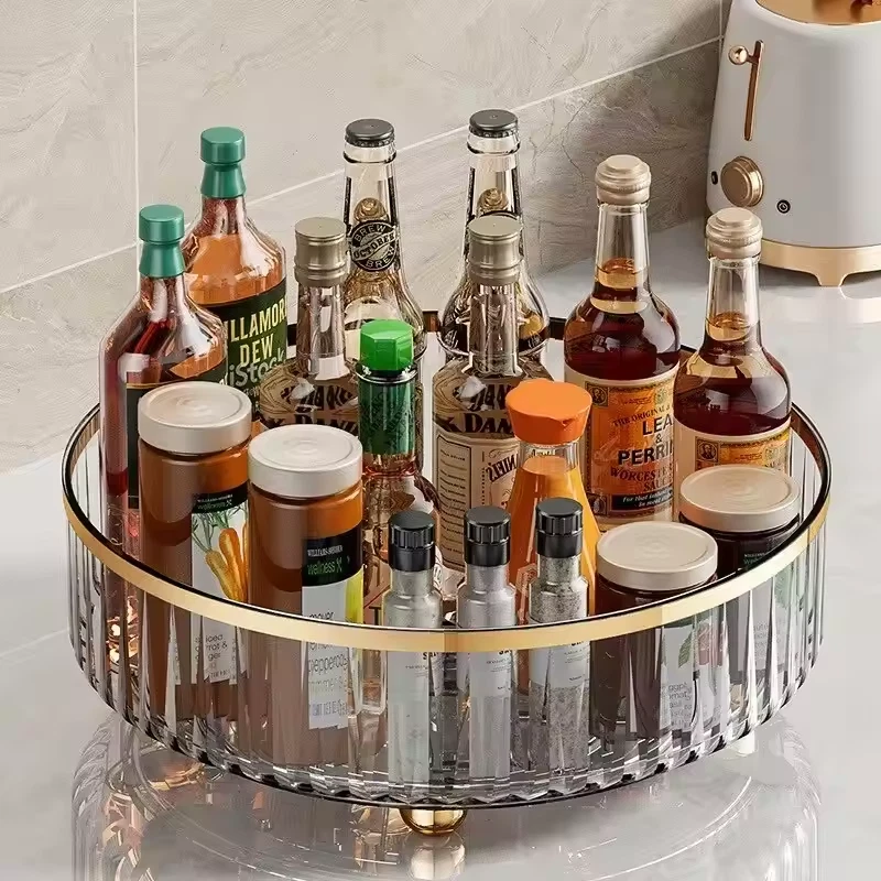 360° Swivel Spice Rack - Easy Clean Turntable Organizer for Condiments & Jars UK