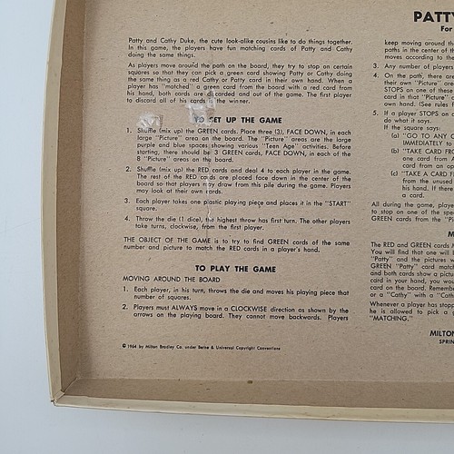 Patty Duke Board Game COMPLETE Milton Bradley Vintage Cathy Twins 1963 - Picture 8 of 10
