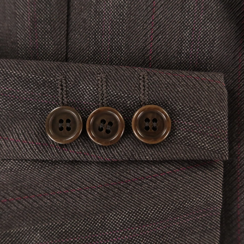 Chaqueta De Colección Tiza Rayas M Gris 100% Lana Merino Blazer Abrigo Deportivo Italia 40R Foto 4 de 4