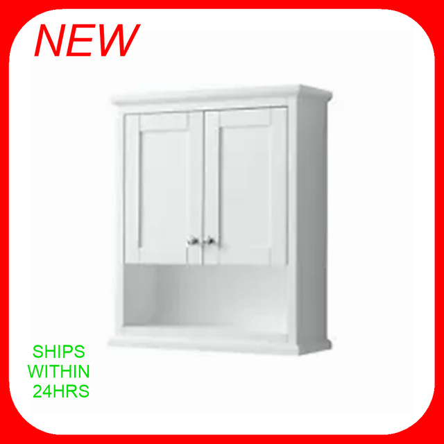 Wyndham Collection Avery 30" Wood Wall Mounted Bathroom White eBay