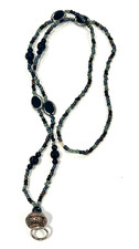 Black Jeweled Sequin Lanyard For ID Hanging Length of 18.5" When Wearing