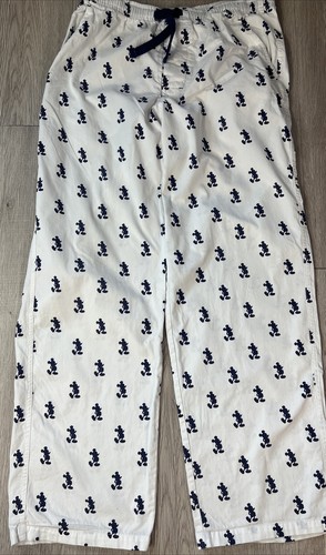 Walt Disney World Disneyland Resort Mickey Pajama Pants Adult Medium White Navy - Picture 2 of 13