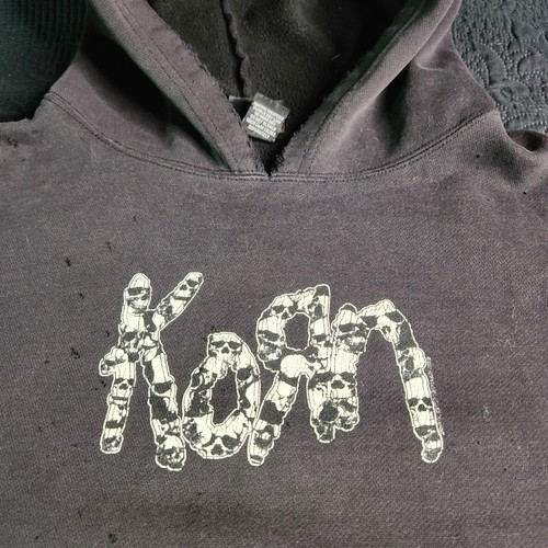 Vintage Korn Giant Tag XL Distressed Hoodie Thrashed . Original - Late 1990s - Picture 6 of 16
