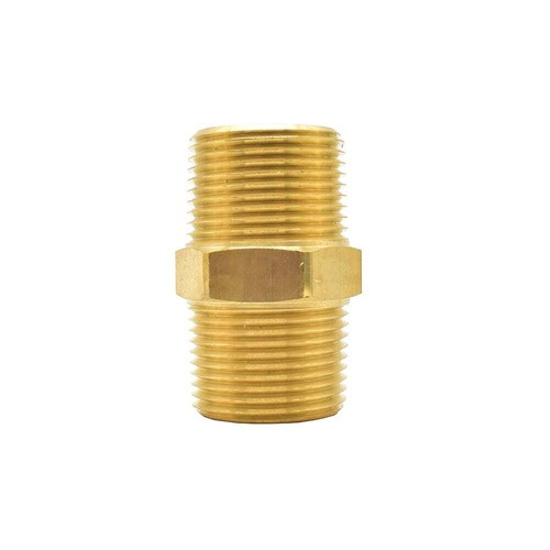 1" NPT Male Brass Hex Nipple pipe fitting air fuel gas water - FA919-9