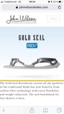 Schlittschuhe Graf Edmon Größe 4(36 2/3 - 231)mit Gold Seal Revolution Kufe 9.25