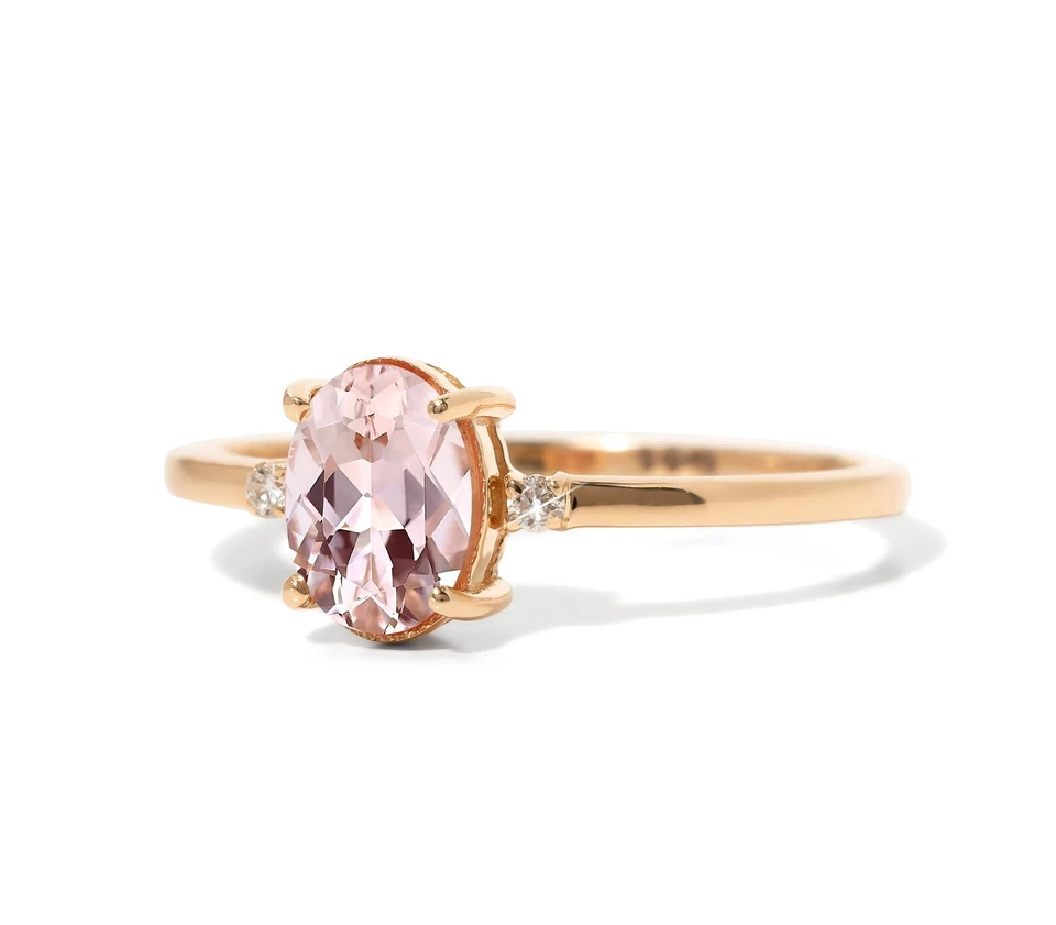 摩根石椭圆形戒指 莫桑石戒指 镀金 925 银戒指 订婚戒指 — 第 3/4 张图片