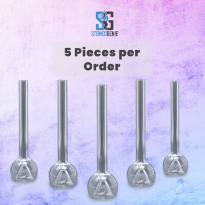 3'' Glass Slide Hookah Water Pipe Stem W/ Bowl - 5 PC Set - Fast Shipping