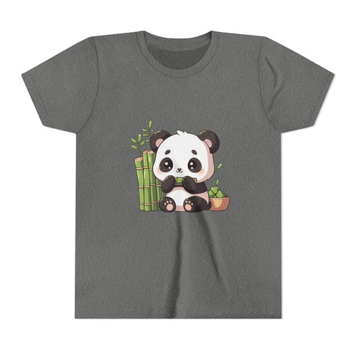 Adorable Panda Youth Short Sleeve Tee - Cute Bamboo Design for Kids - Picture 18 of 105