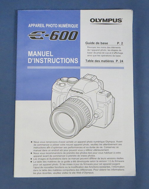 Original Olympus E600 E600 Camera 156 Page Owners Manual Guide
