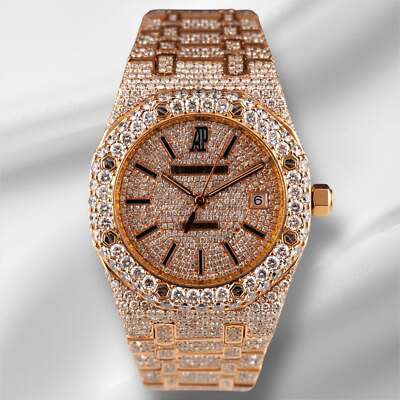Audemars Piguet Royal Oak 39mm 18k Rose Gold Iced Out 27ct