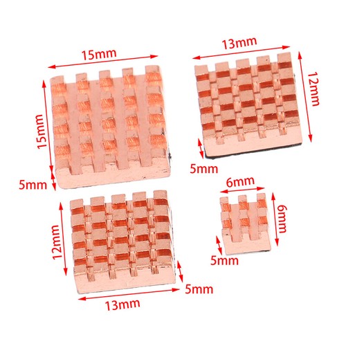 4Pcs/Set For Orange Pi 3 LTS Heat Sink Aluminum Alloy Radiator Copper Cooler Kit - Photo 2/11