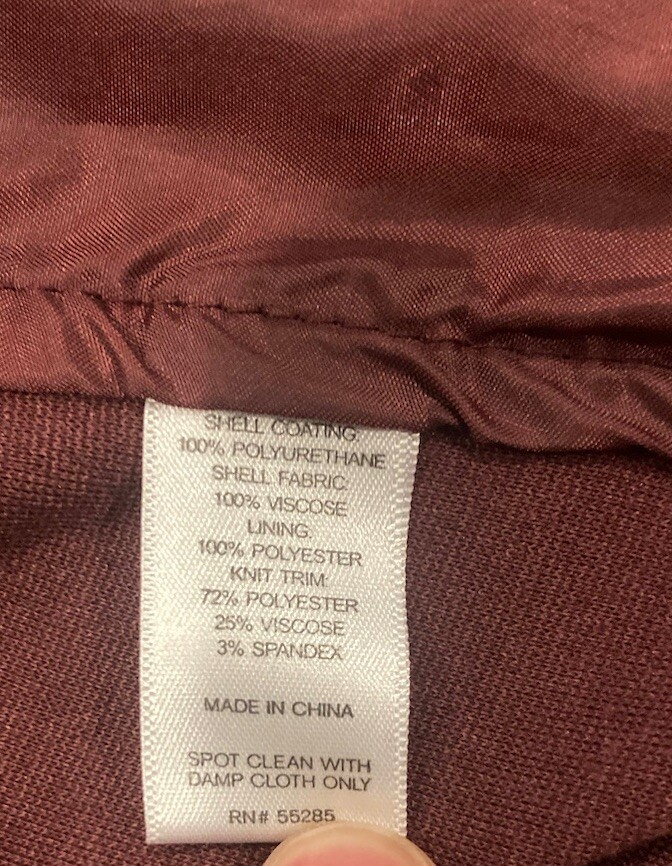Express Maroon Bomber Jacket Polyurethane Viscose… - image 3
