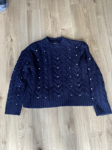 Strickpulli/RESERVED/Damen/Gr.S blau mit Strass