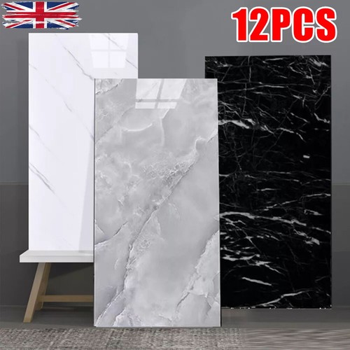 10x Self-Adhesive Marble Tiles Sticker Stick On Wall Floor Kitchen