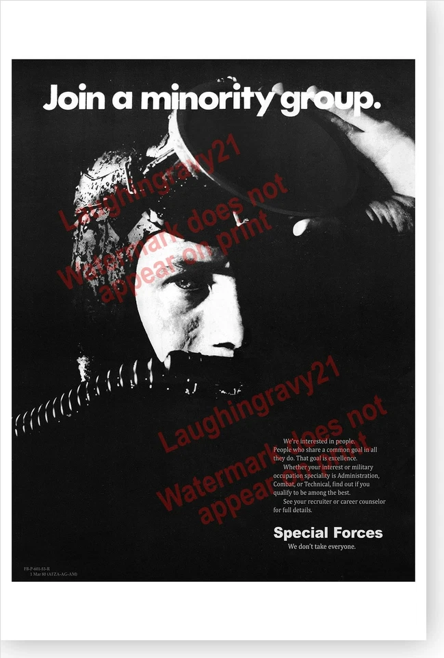 Join A Minority Group Green Berets Special Forces Recruiting Poster