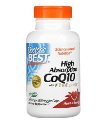 Doctor's Best hoch absorbierbares CoQ10 mit BioPerine, 180 pflanzliche Kaps