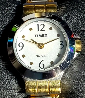Classic Timex Indiglo U7 Gold & Silver-tone Women's Quartz Watch with Flex Band