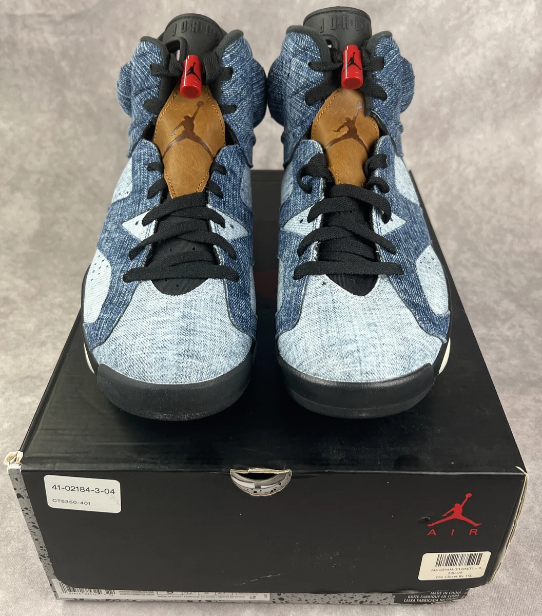 Air Jordan 6 Retro Washed Denim Nike Mens Size 9 CT5350-401 New In Box