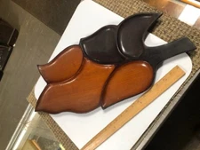 Vintage  25 inch MCM Handmade Carved Wooden Wood Leaf Shape Nut Candy Dish Bowl