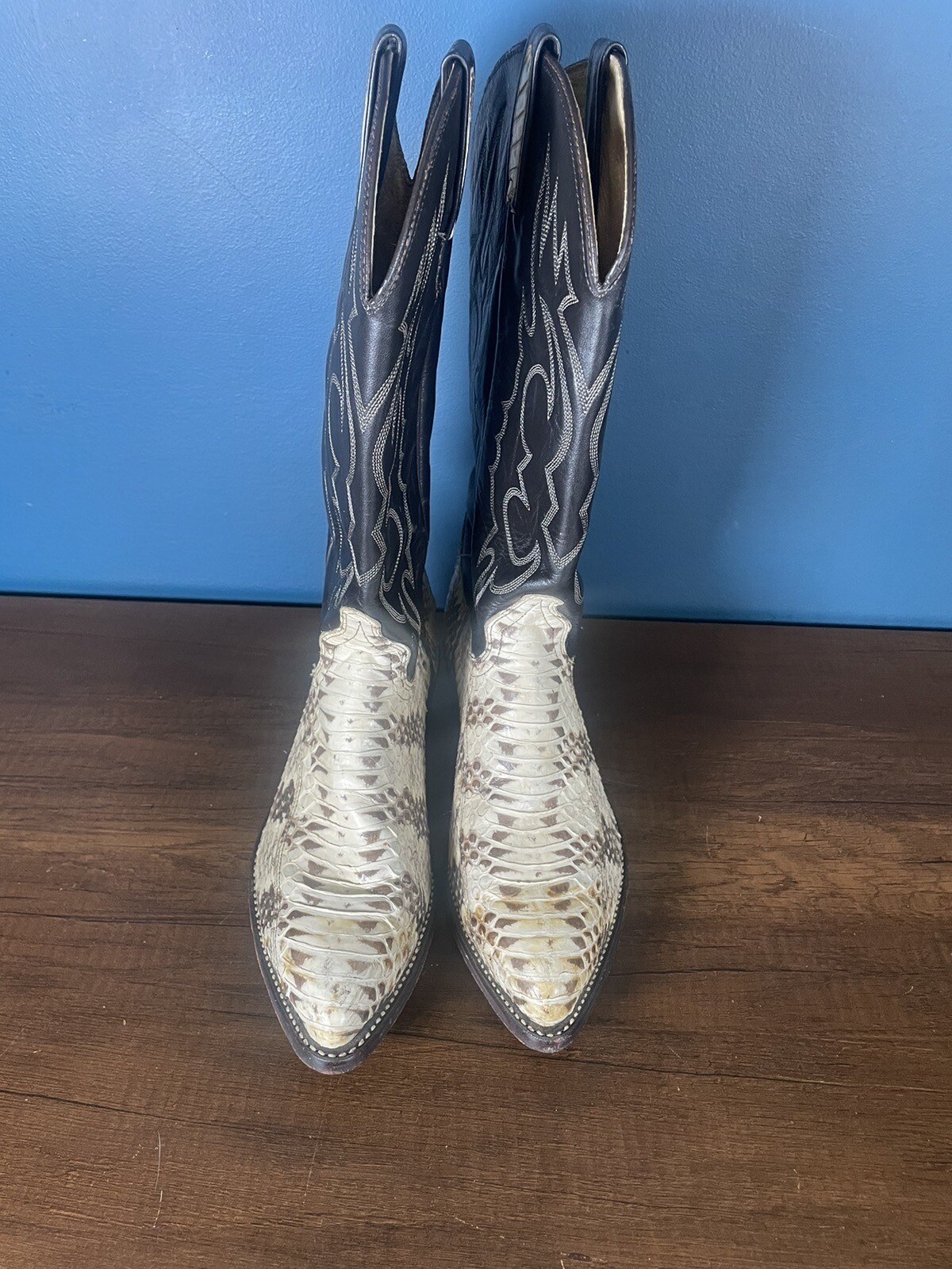 JB Dillon Size 7 Python Cowboy Boots Grey Reserve… - image 3