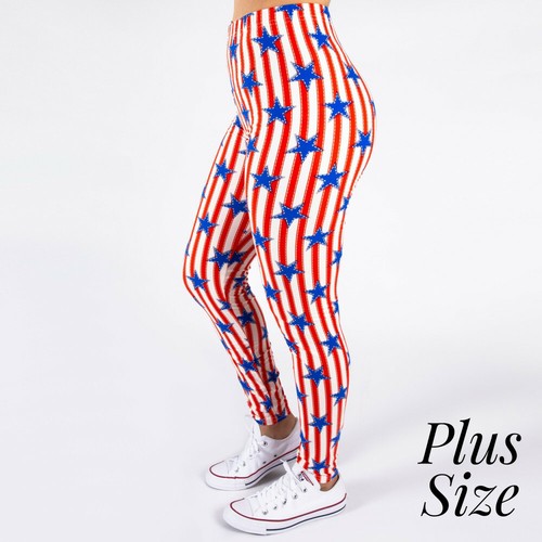 NWT *BOUTIQUE* PATRIOTIC LEGGINGS PLUS 
