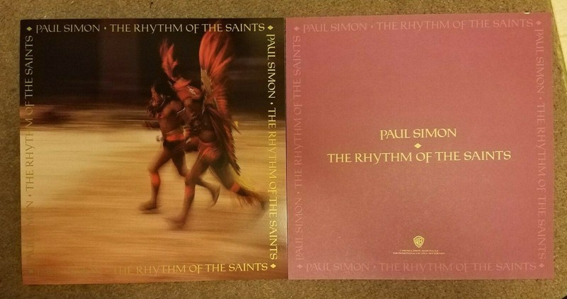 Paul Simon Rhythm of the Saints album artwork US 12"x12" promo 2 sided EX Cond.