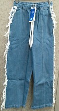 Brand New Women's adidas Originals x Kseniaschnaider Denim Frayed Jeans - M
