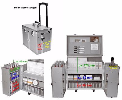 Trolley Aluminium Friseur Präsentations Kosmetik Beauty koffer, 69400 B-Ware