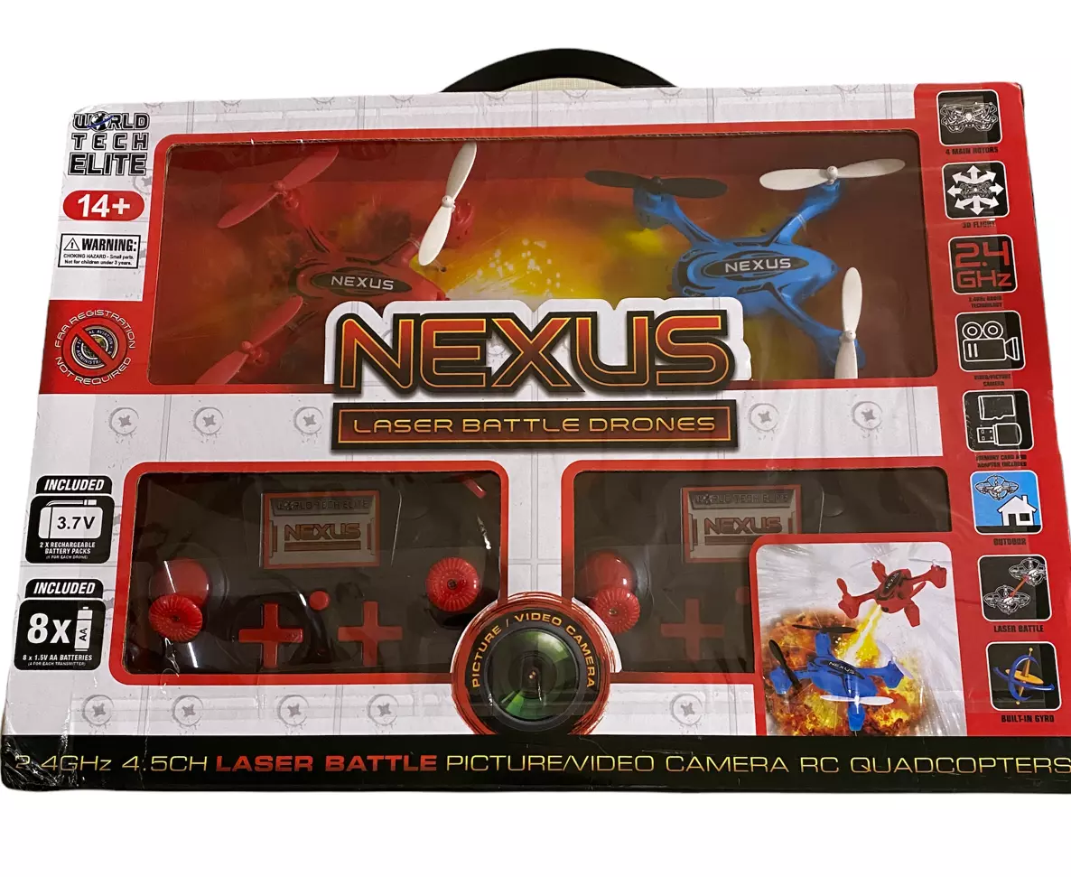 Nexus Laser Battle Drones By World Tech Elite 2.4 GHz 4.5 CH. NEW