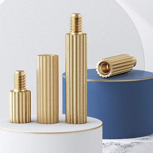 Brass Standoff Spacer Pillar Male Female Screws Knurled Round Pillars NutsM2 - Picture 3 of 9