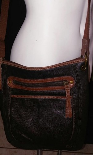 The Sak Leather Pebble Brown Crossbody Shoulder Bag - Picture 2 of 4