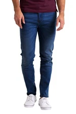  Jeans Mens Stretch Skinny Fit Slim Denim Pants Original Straight Dark Blue Pant