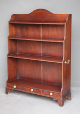 Antique Barrister's bookcase Georgian mahogany bookshelves brass handle drawers 
