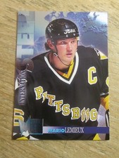 1995-96 FLEER METAL HOCKEY, INTERNATIONAL STEEL, MARIO LEMIEUX, C#14 OF 24 MRMT 