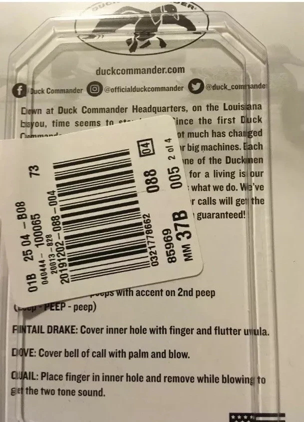 X2 Duck Commander DCPW 6 in 1 Pintail/Wigeon Duck Call Plastic Blank New - Image 2 of 2