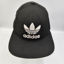 Adidas Originals Flatbill Trefoil Chain Snapback Hat Cap Black Embroidered READ
