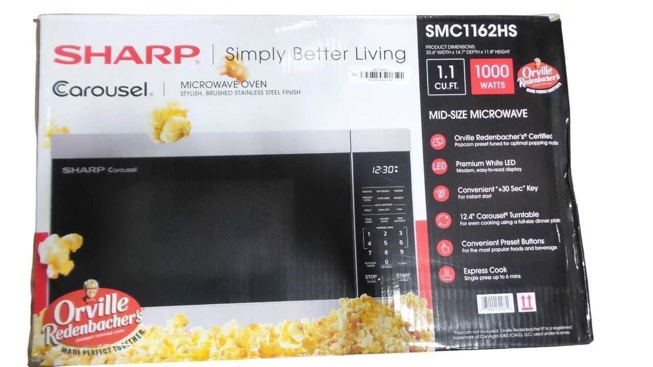 Sharp1.1-Cu. Ft.Countertop Microwave Oven Stainless -SMC1162HS- Free Shipping
Opens in a new window