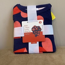 Girls Navy Red  Pink Heart 2 piece Valentines Day Long Sleeve Pajamas 5