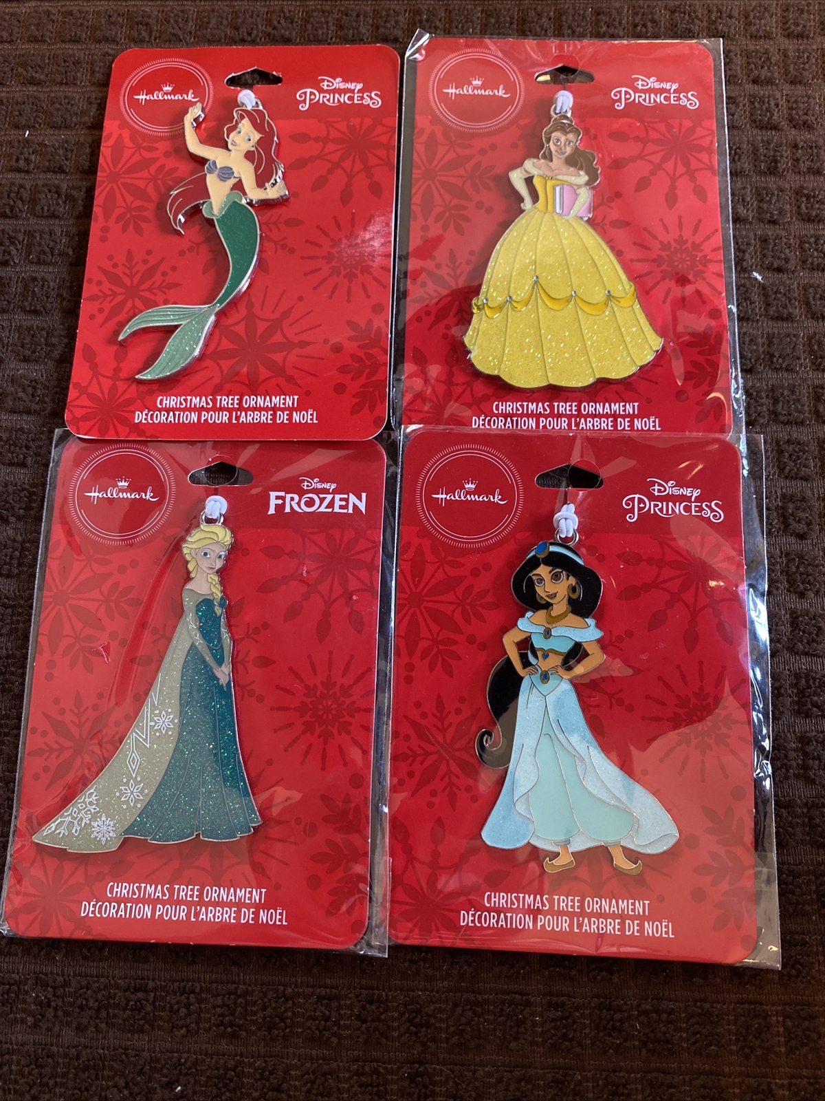 Set of 4 Hallmark Metal Disney Princess Christmas Tree Ornaments | eBay
