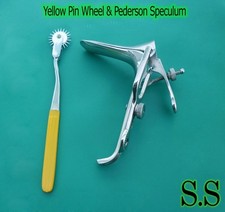 Pederson Vaginal Speculum Large  Yellow Colour Pin wheel Gynecology Instrument