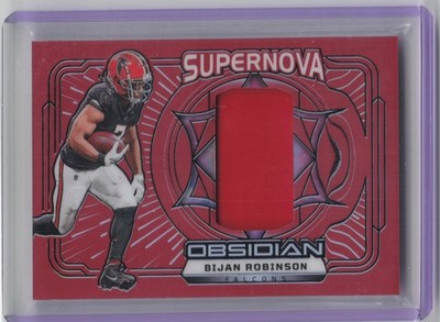 2024 Panini Obsidian #SN-BRN Bijan Robinson Supernova Swatches Red #/75