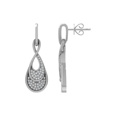 Sterlingsilber 0,2 kt im Labor gezüchteter Diamant Ohrhänger & Ohrhänger für Frauen
