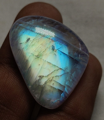 6A Quality Rainbow Moonstone Very Amazing Multi Falshy Fire Fancy Shape 21X29 MM