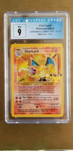 2021 Poke'mon Charizard Celebrations Classic Coll 4/102 Base Set Holo  CGC 9*